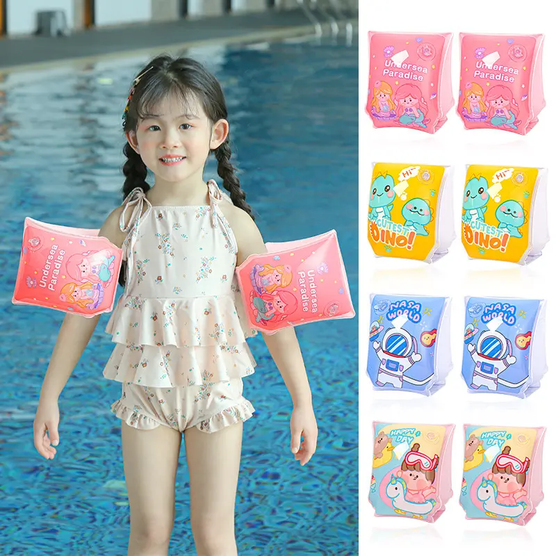 Retro Style Cute Children Arm Ring Water Sleeve Thick Buoyancy Arm Ring Swimming Sleeve Swimming Equipment Double Airbag