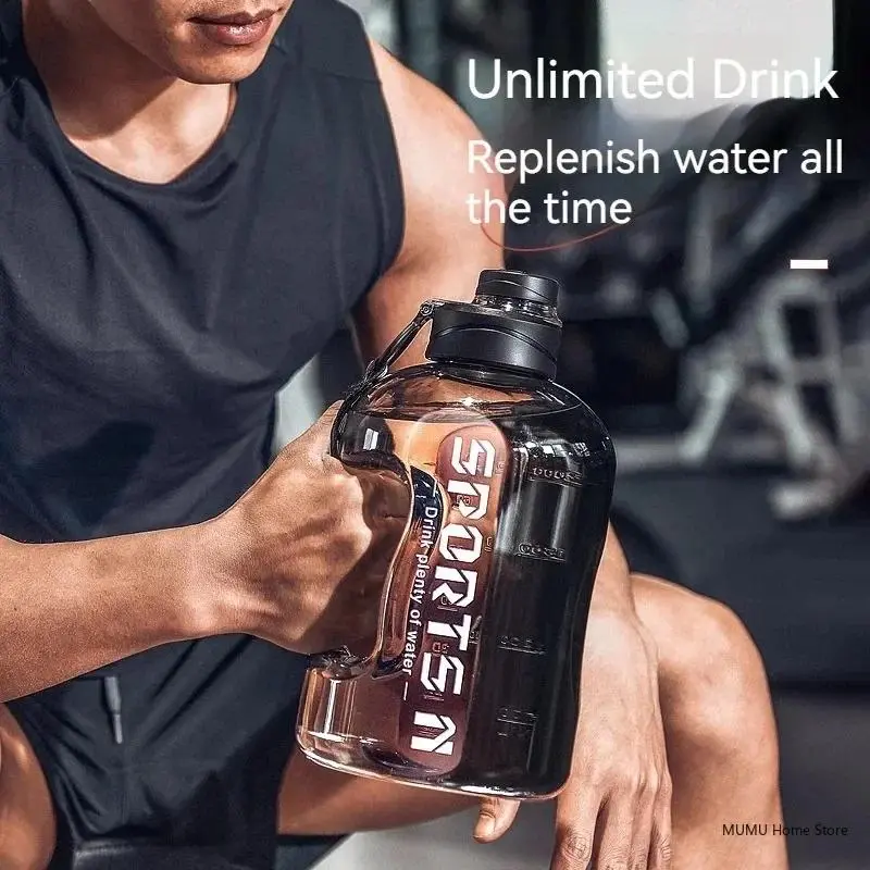 1.7L/2.7L/4L/5L Sports Water Bottle Gym Cycling Cup Portable Large Capacity Water Bottle For Fitness Camping Men Water