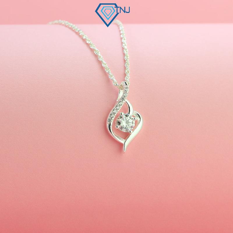 Quà tặng 20/10 cho người thương - Dây chuyền nữ kim cương Moissanite 4.5ly kiểm định GRA hình trái tim lấp lánh DCNM0009