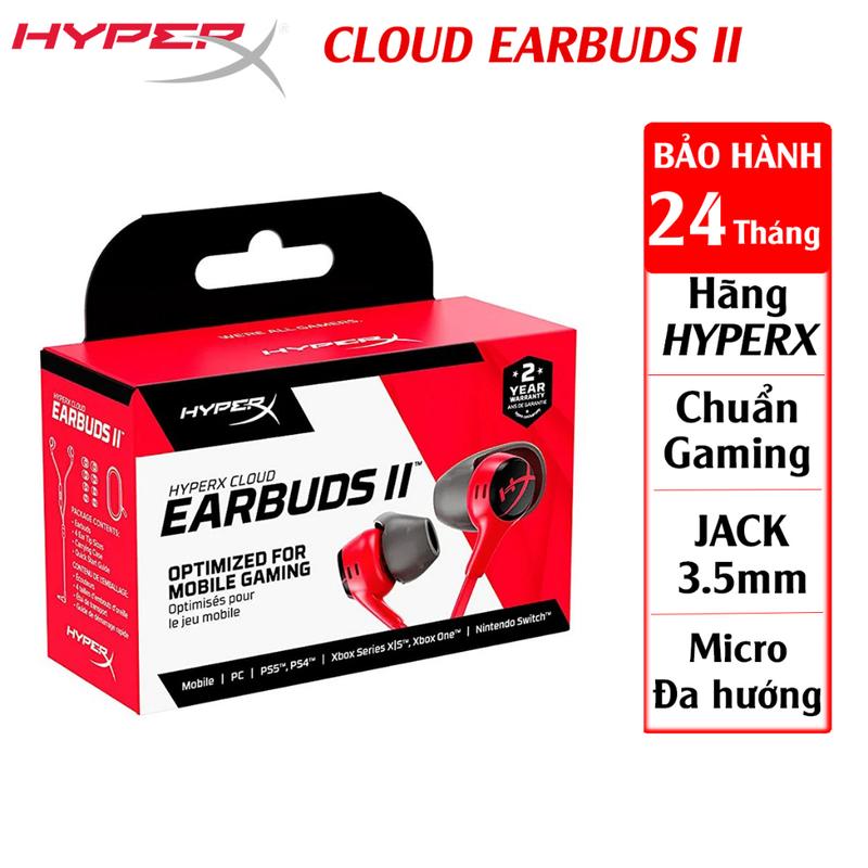 Tai nghe gaming HyperX Cloud Earbuds II Tai nghe chuyên game chính hãng Cloud Earbuds 2 chân cắm 3.5mm mic đa hướng
