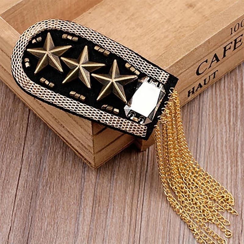 Evolet Paskibra Rumbai Bahu Model Rivet Logam / Tanda Pangkat Paskibra Aksen Rivet + Rumbai Untuk Penyanyi / Panggung Gaya Vintage Punk Aksesoris Fashion Wanita 8