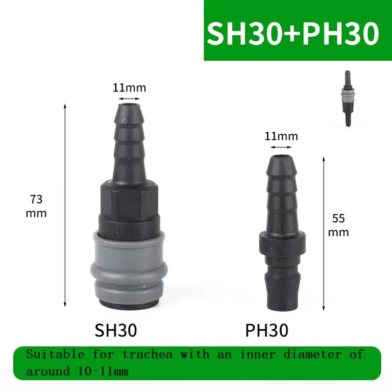 Đầu Nối Nhanh Tự Khóa, Loại C-Type, Phụ Kiện Khí Nén, Có Kích Thước 8 / 10 / 12mm, Cho Máy Nén 8