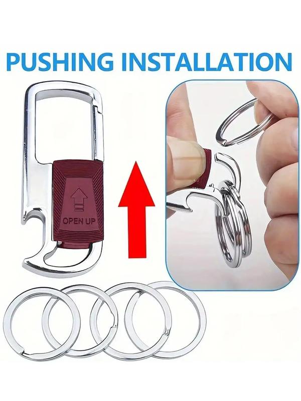 Metal Keychain with Detachable Key Rings, Bottle Opener Keychain, Creative Gift for Men & Women, Fashion Accessories for Daily Use, Travel Essentials 6