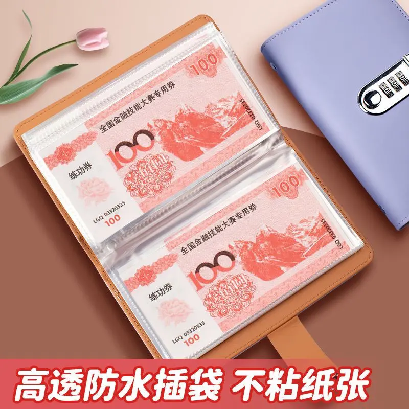 Sách Tiết Kiệm Tiền Mặt, Khóa Mật Khẩu, Mới, Kẹp Tiền Mặt, Sách Lưu Trữ Tiền Mặt, Sách Kế Toán, Tiết Kiệm Tiền, Có Thể Đựng Tiền, Tiền Giấy 3
