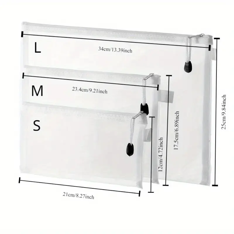 Clear File Storage Bag, 5 Counts Waterproof Zipper File Bag, Durable File Organizer, Portable Home Organizer for School, Office & Travel 1