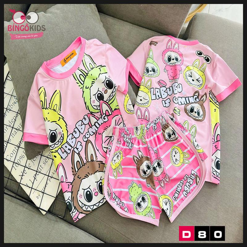 Đồ bộ bé gái quần đùi thun lạnh họa tiết hoạt hình siêu dễ thương cho bé 10 đến 42kg 5