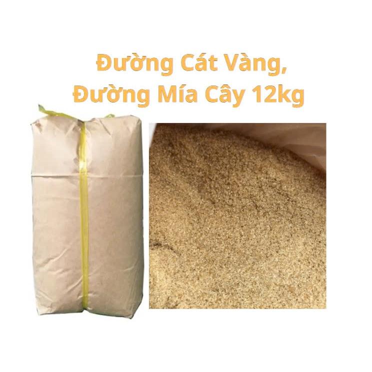 Đường Cát Vàng Đường Mía,Đường Thô Nguyên Mật Không Tẩy Trắng Cây 12kg