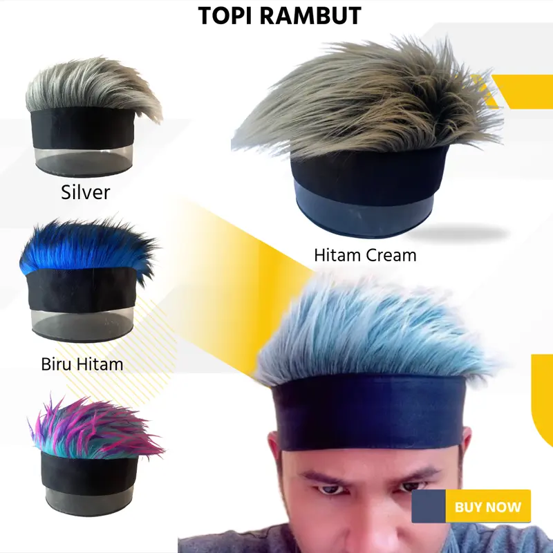 Topi rambut wig pria cosplay Bulu Korea Dewasa Anime 1