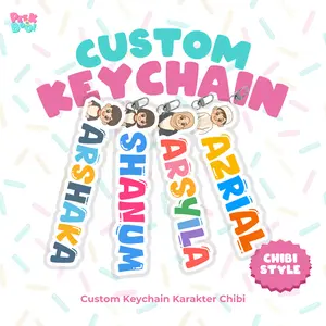 PEEKABOO Gantungan Kunci Custom Nama Acrylic High Quality Souvenir Anak Free Custom Nama dan Foto