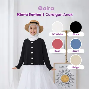 Qaira Cardigan Anak Cotton Knit Pita Coquette Kiora Series