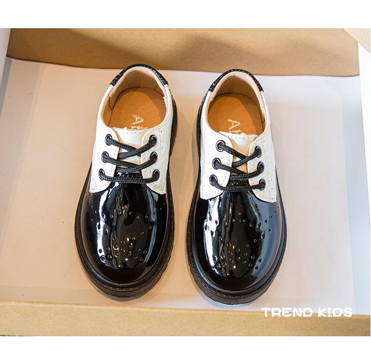 Product Introduction of Spring and Autumn New Children's Black Leather Shoes Lace-up Fashion British Style Boys Performance Shoes Girls Performance Shoes Soft Bottom 18