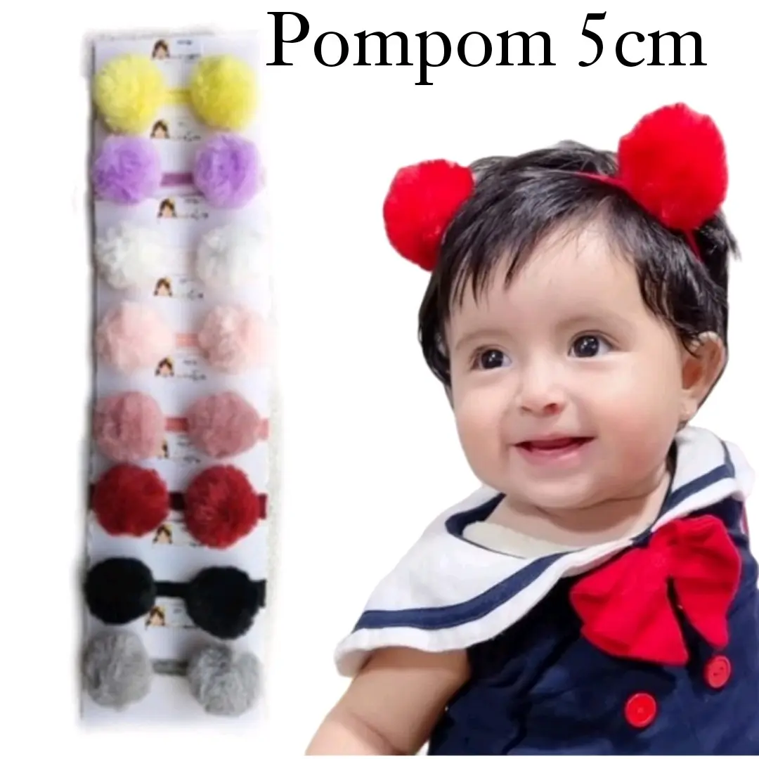 Bando Pompom Moana Bandana Anak Bayi Perempuan Nylon Heafband USA Accessories