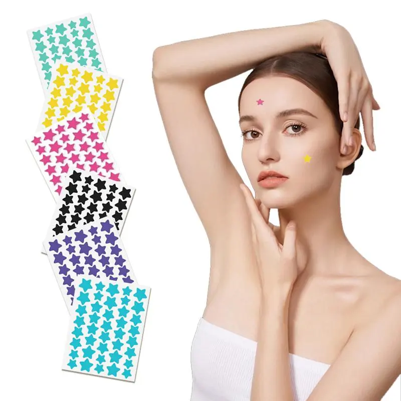Colorful Star Shaped Acne Patches, Cute Acne Cover Patches, Hydrocolloid Acne & Pimple Strips, Skin Care Products for Women & Men 3
