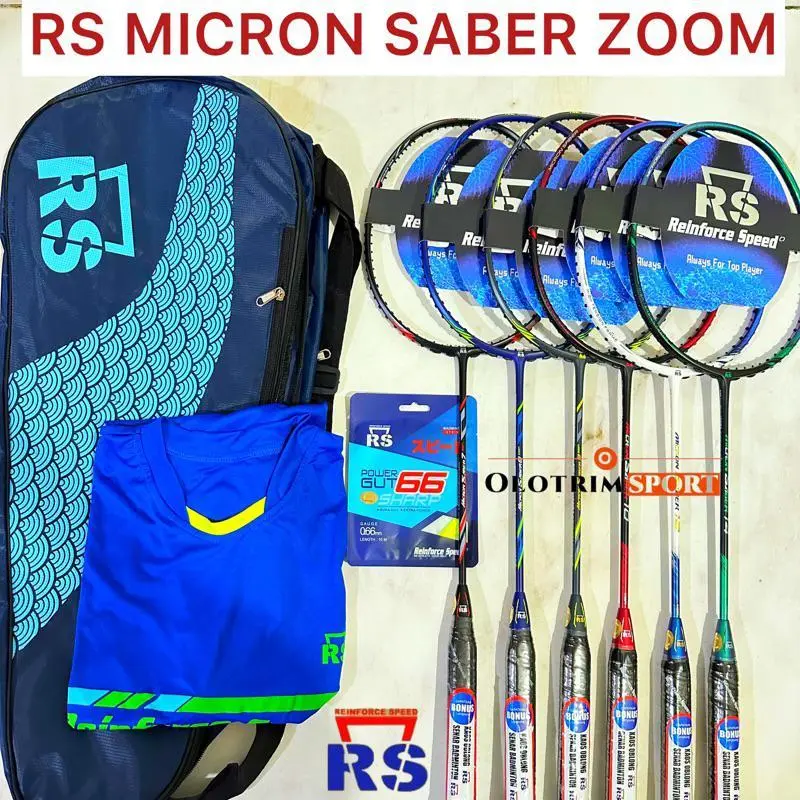 Raket Badminton RS MICRON SABER ZOOM 7 8 9 10 12 14 Original 0