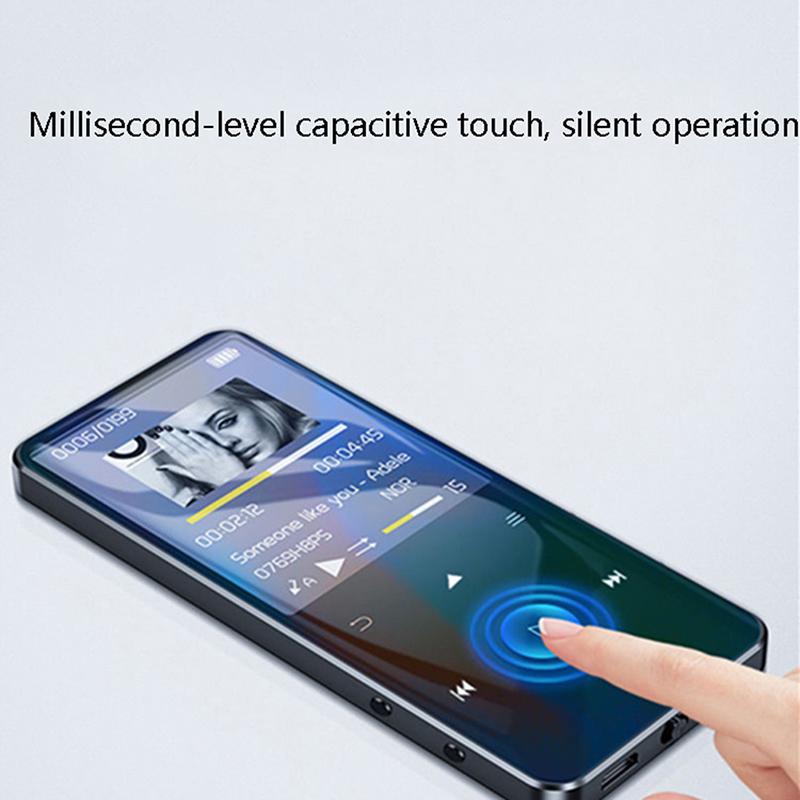 Product Introduction of Pemain MP4 dengan Bluetooth Pembesar Suara Terbina dalam Kunci Sentuh Radio FM Pemain Video Skrin 1.8 Inci Diperbuat daripada Logam Pemain Hifi Walkman Audio Memori 50