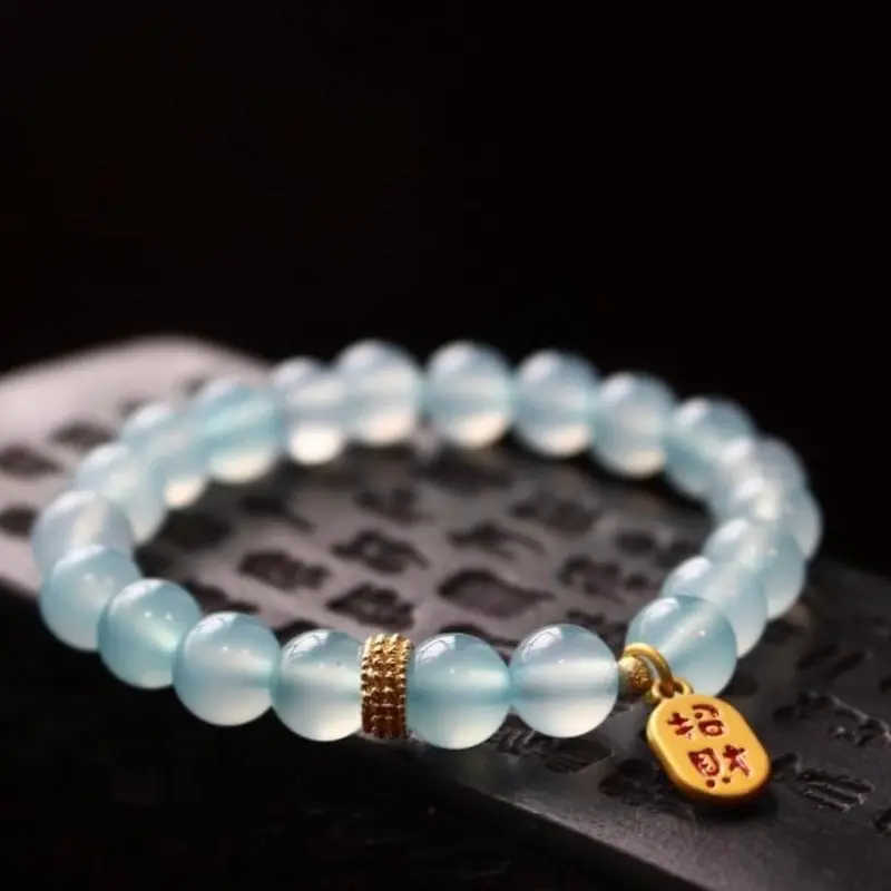 Vòng chalcedony tự nhiên - chuỗi đa bảo 10 li 7
