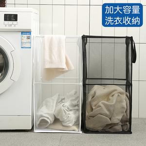 Square Grid Laundry Basket Large Foldable Laundry Basket Bathroom Laundry Basket Household Portable Laundry Basket with Handle