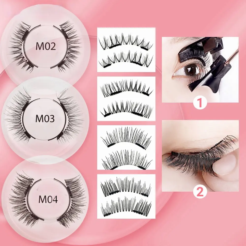 KILIGMATA 3d Magnetic Eyelash With Applicator False Eyelashes For Makeup Natural Lash 1 Pair Christmas