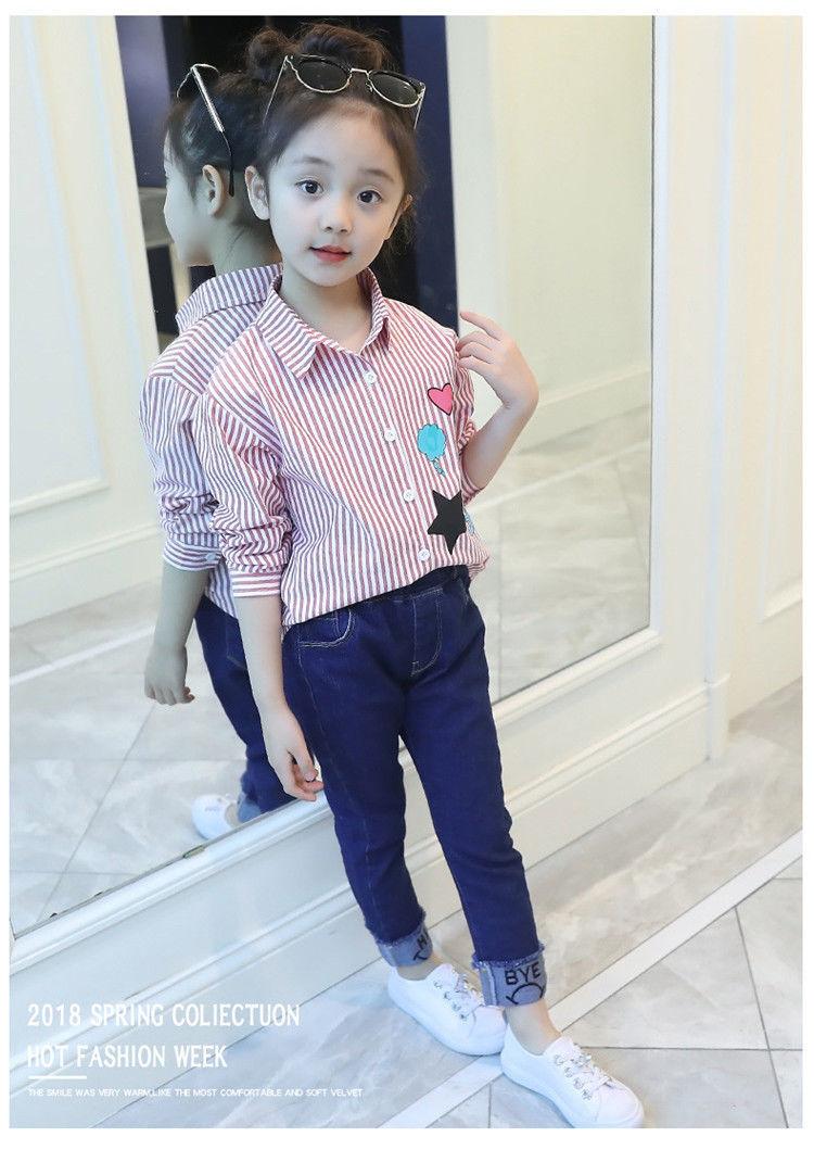Product Introduction of Áo Sơ Mi Cotton Dài Tay Cho Bé Gái, Bộ Sưu Tập Mùa Xuân Và Mùa Thu, Thích Hợp Cho Trẻ Em Trung Và Lớn, Áo Mỏng Hợp Xu hướng Phong Cách Hàn Quốc, Quần Jean Bé Gái Cho Trẻ Em, Áo Mùa Thu 8
