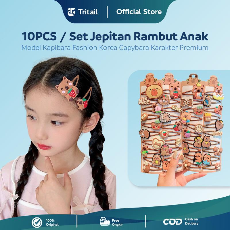 Tritail - 10pcs / Set Jepitan Rambut Anak Fashion Kapibara Lucu ...