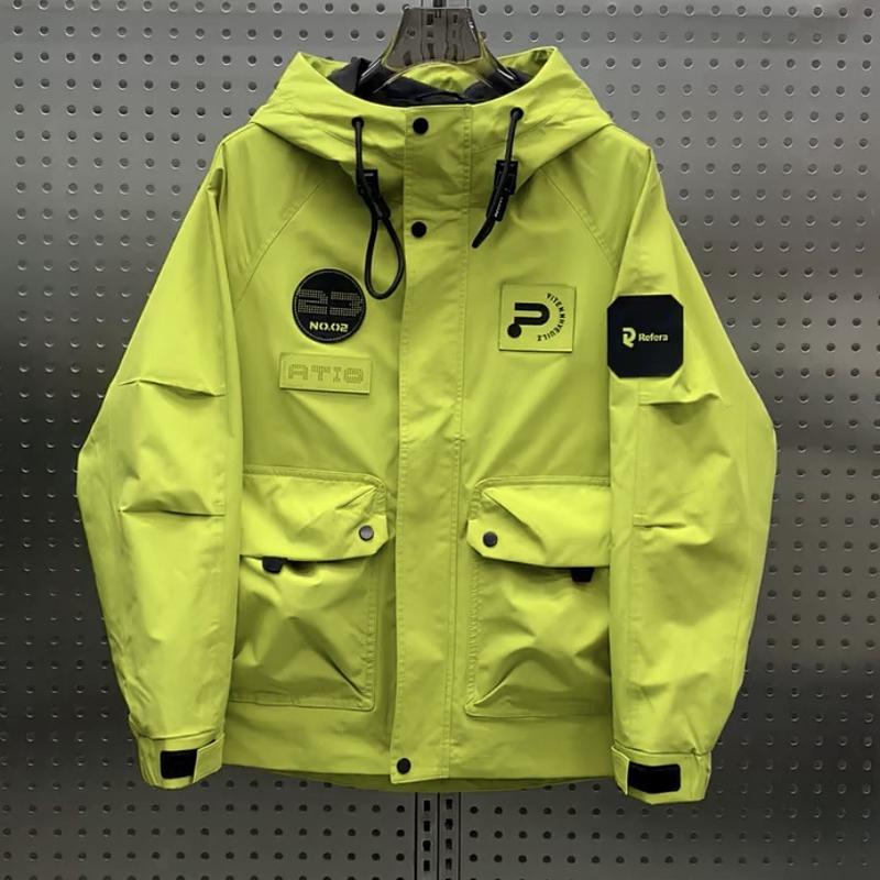 Men's Jacket Spring Autumn New Workwear Hooded Loose Coat Korean Style Versatile Outdoor Jacket Youth Men's Clothing 6