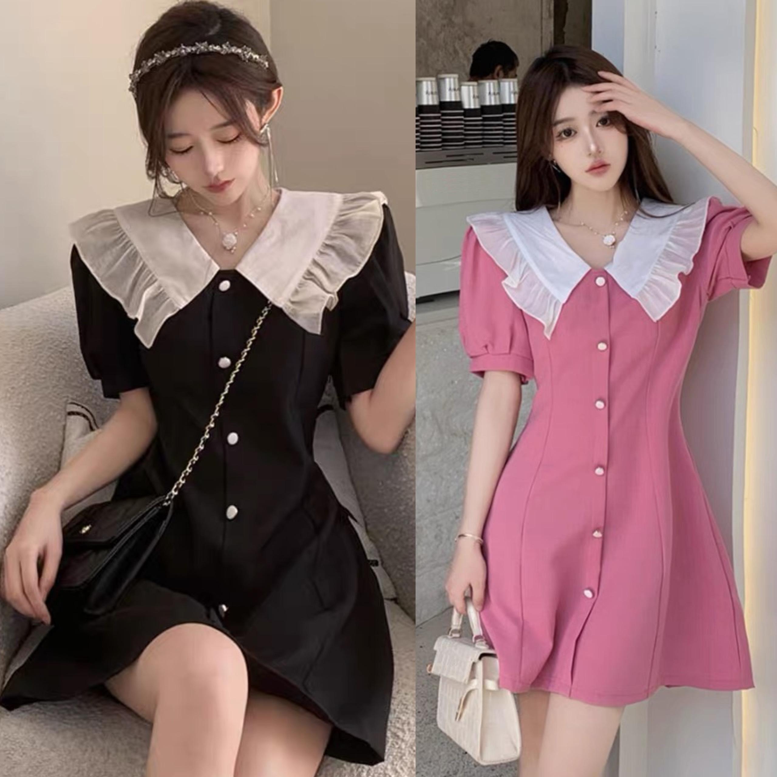 [Xả Kho] Thời Trang Bigsize Váy Dự Tiệc Cao Cấp Thanh lịch 50 - 100Kg Nữ Cotton Dress Đầm Women Đen - A.1110