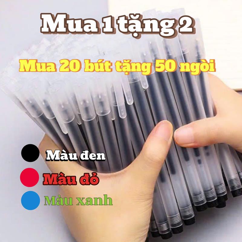 { TẶNG 50 NGÒI } Combo 20 Bút Gel nước Dành cho Học Sinh Tiểu Học Sinh Viên Văn Phòng Chép Kinh.... Ngòi bút gel ruột bút gel 0.5mm 13cm lắp vừa các loại bút gel nắp cài Resun Muji Deli chữ A...