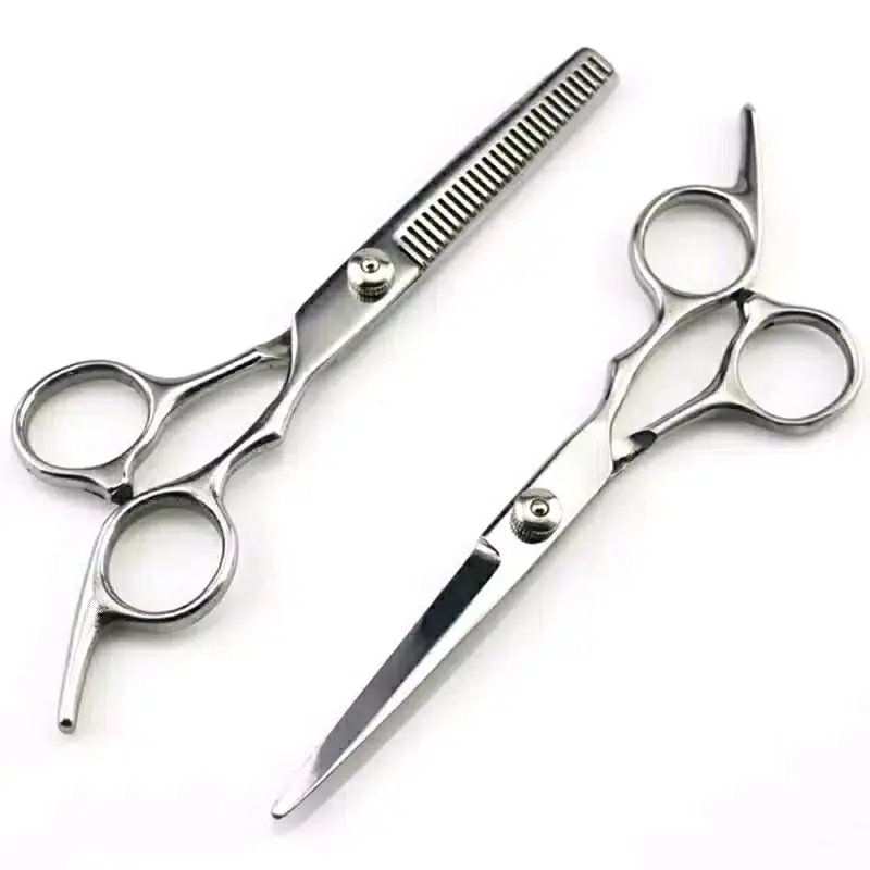 Gunting Potong Rambut Stainless Penipis Sasak Flat  Salon Barbershop Pangkas Rambut Steel
