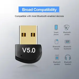 Komputer Usb Bluetooth 5.0 Dongle PC Laptop CSR Mini Windows blutut 5 universal transfer data file ke hp speaker