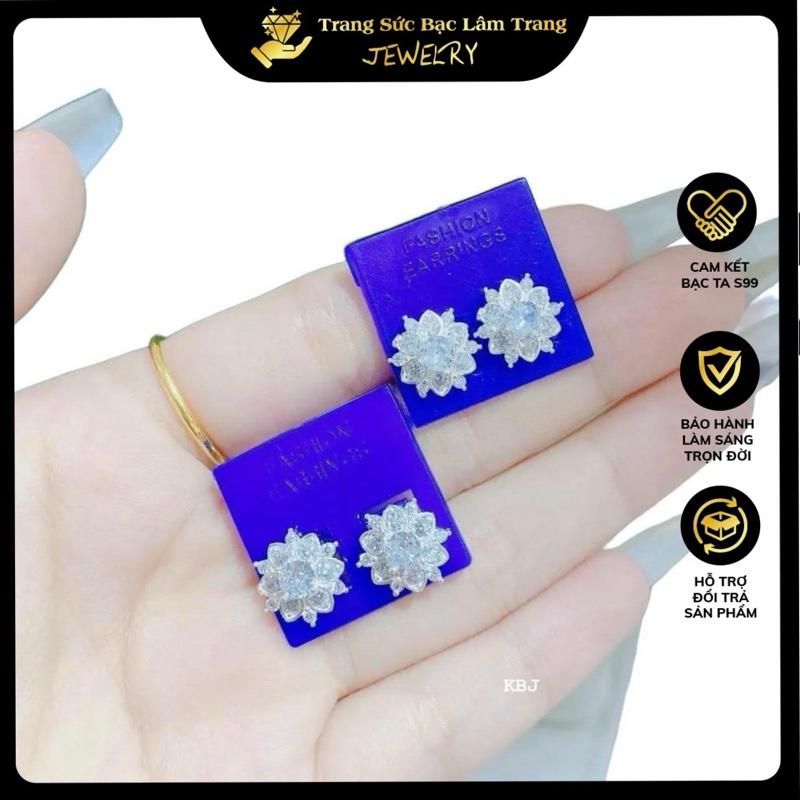 Bông tai nụ hoa sen bạc ta gắn đá lấp lánh LTJ68 - sản phẩm thời trang hoàn hảo