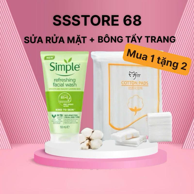 |Chính hãng-mua 1 tặng 2| Sữa rửa mặt Simple lành tính sạch thoáng - cho da nhạy cảm 150ml Dưỡng Da Women Nữ Skincare