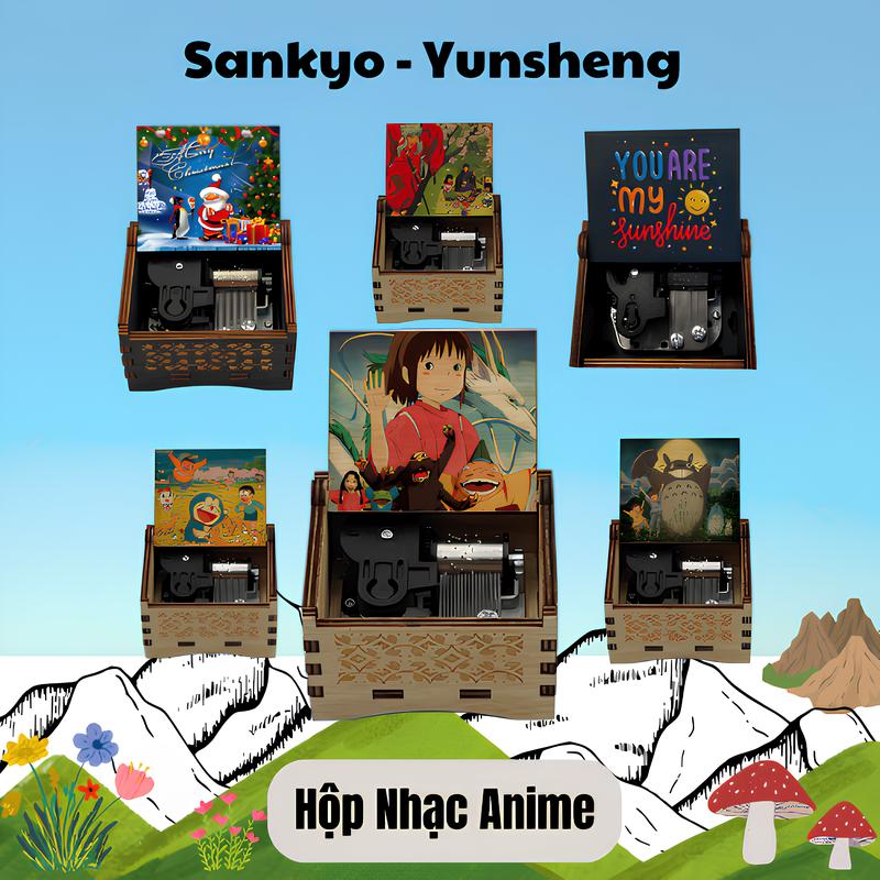 Hộp nhạc dây cót chính hãng Yunsheng và sankyo - quà tặng ý nghĩa độc đáo - Hộp nhạc anime
