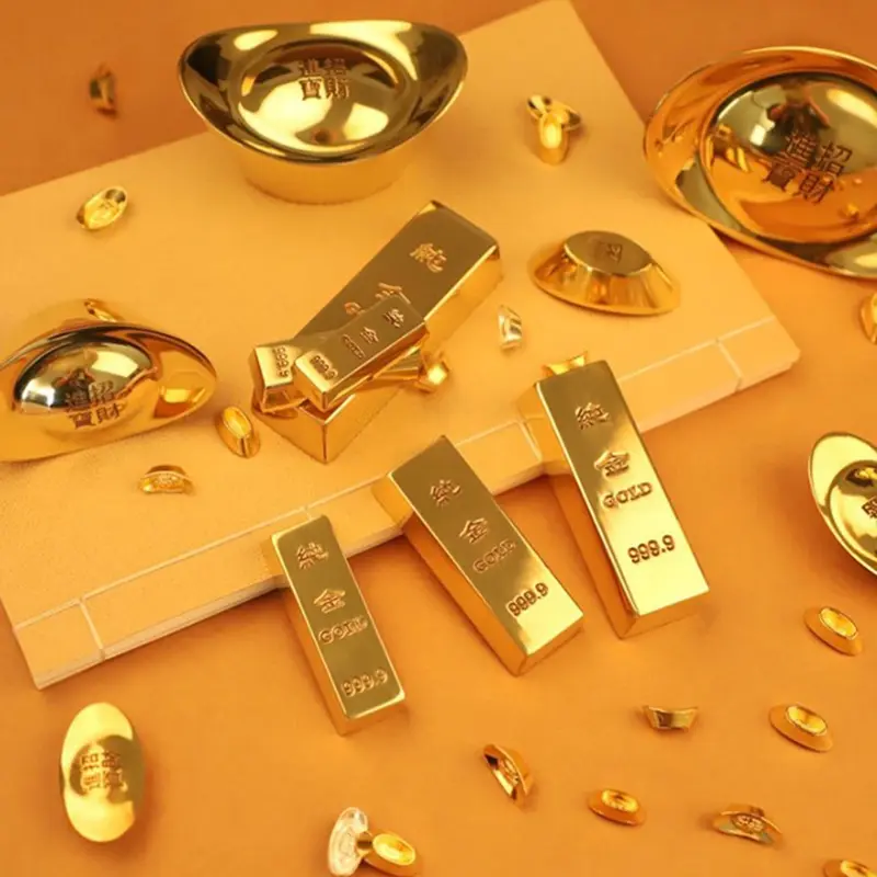 Pure copper imitation gold bar fake gold bar ingot brass solid props gold bullion copper gold bar decor home decor home decore Ornaments