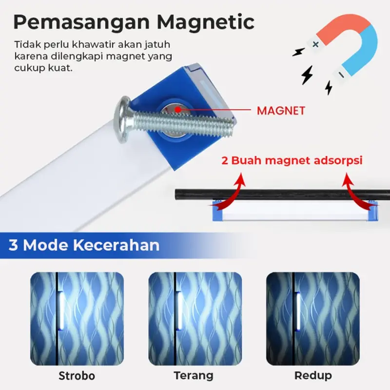 Lampu Neon LED Panjang USB Portable Emergency Lamp Super Terang 1