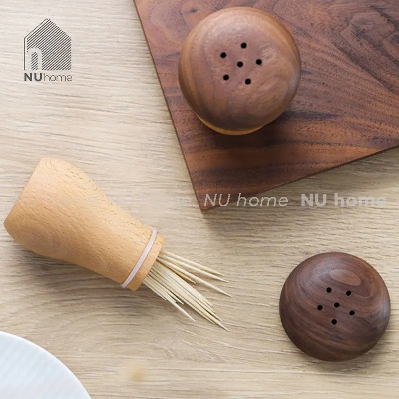 Hũ tăm gỗ hình nấm, được thiết kế mộc mạc với chất liệu gỗ tự nhiên cao cấp Đựng Gia Vị 6