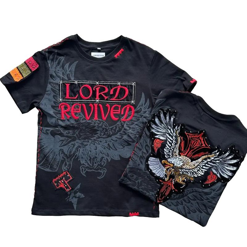 Áo thun nam đại bàng thêu chất liệu cotton cao cấp - Cổ Tròn áo thun