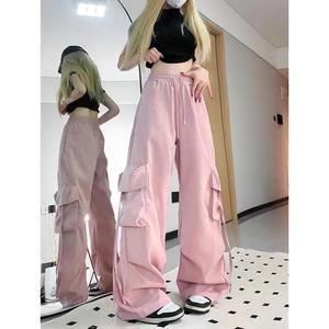 American Style Dopamine Hot Girl Cargo Pants Autumn New Versatile Loose Hip-Hop Wide-Leg Casual Fashion