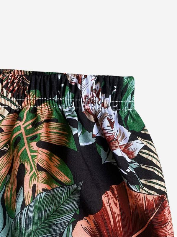 Women's Plants Print Elastic Waist Harem Pants, Fashion Casual Printed Trousers For Women, Ladies Bottoms For Summer, Comfort PJ Clothing for Homewear 6