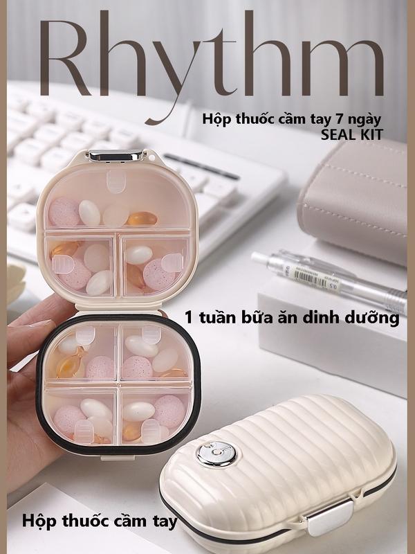Hộp đựng thuốc mini 7 ngày chống ẩm hộp chia thuốc 7 ngày 7 ngăn cao cấp nhỏ gọn dễ dàng mang theo