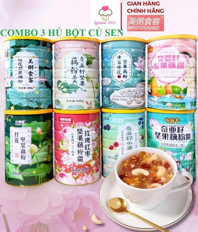 Combo 3 hộp bột củ sen Mix Hạt Dinh Dưỡng đủ loại  Hạt Ngũ Cốc Food