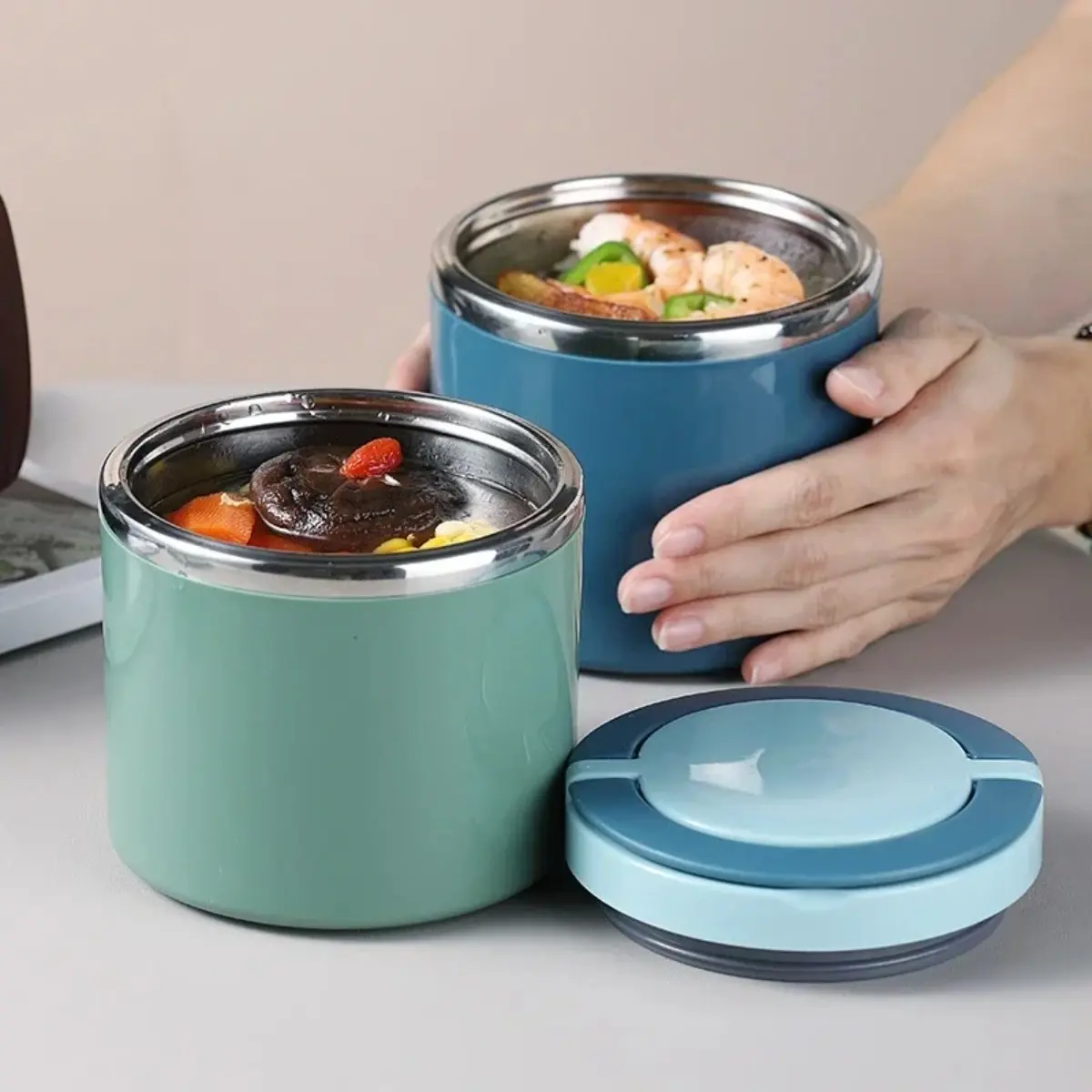 630/1000ml Food Thermal Jar Insulated Soup Cup Thermos Containers Stainless Steel Lunch Box Thermo Keep Hot for School Children Bowl Lid