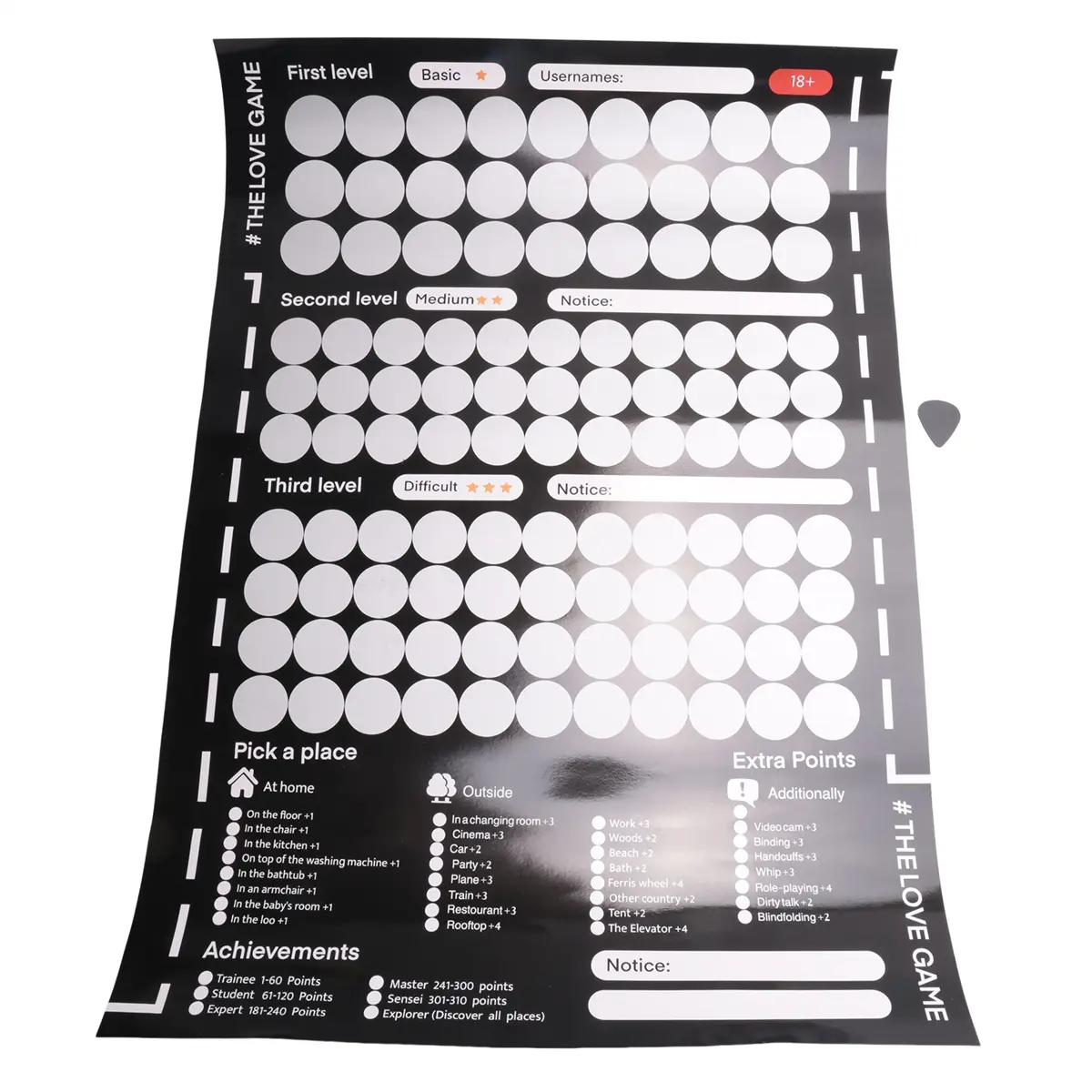 The Love Game Scratch Off Poster Game for Couples Valentine's Day Gifts Wall Poster Gift for Her and for Her Room Decoration Photo Light Decor Accessory Ornaments Artistic Print