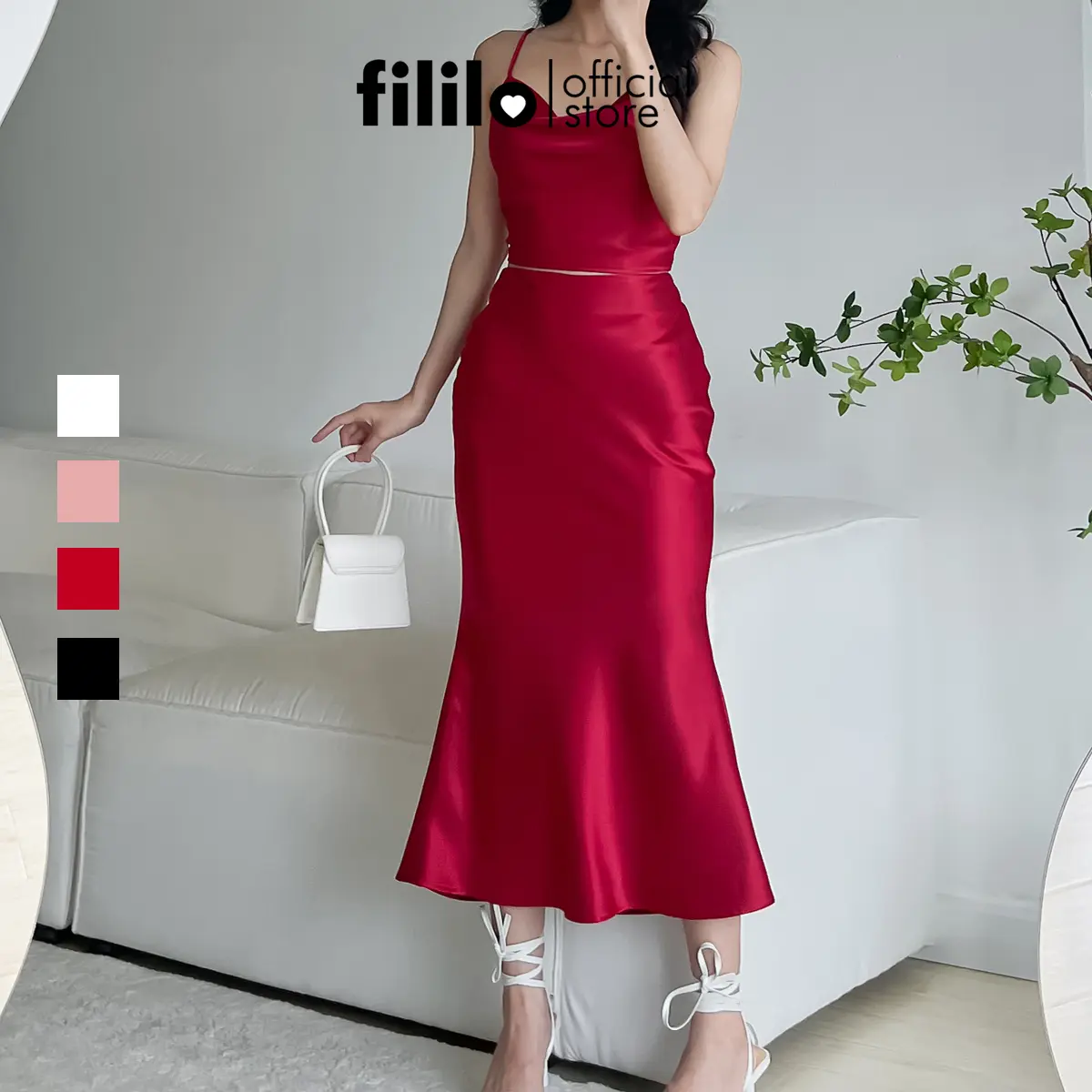 Chân Váy Dài 80CM Đuôi Cá Taca Skirt Fililo Vải Lụa Form chuẩn Thiết kế Cao cấp