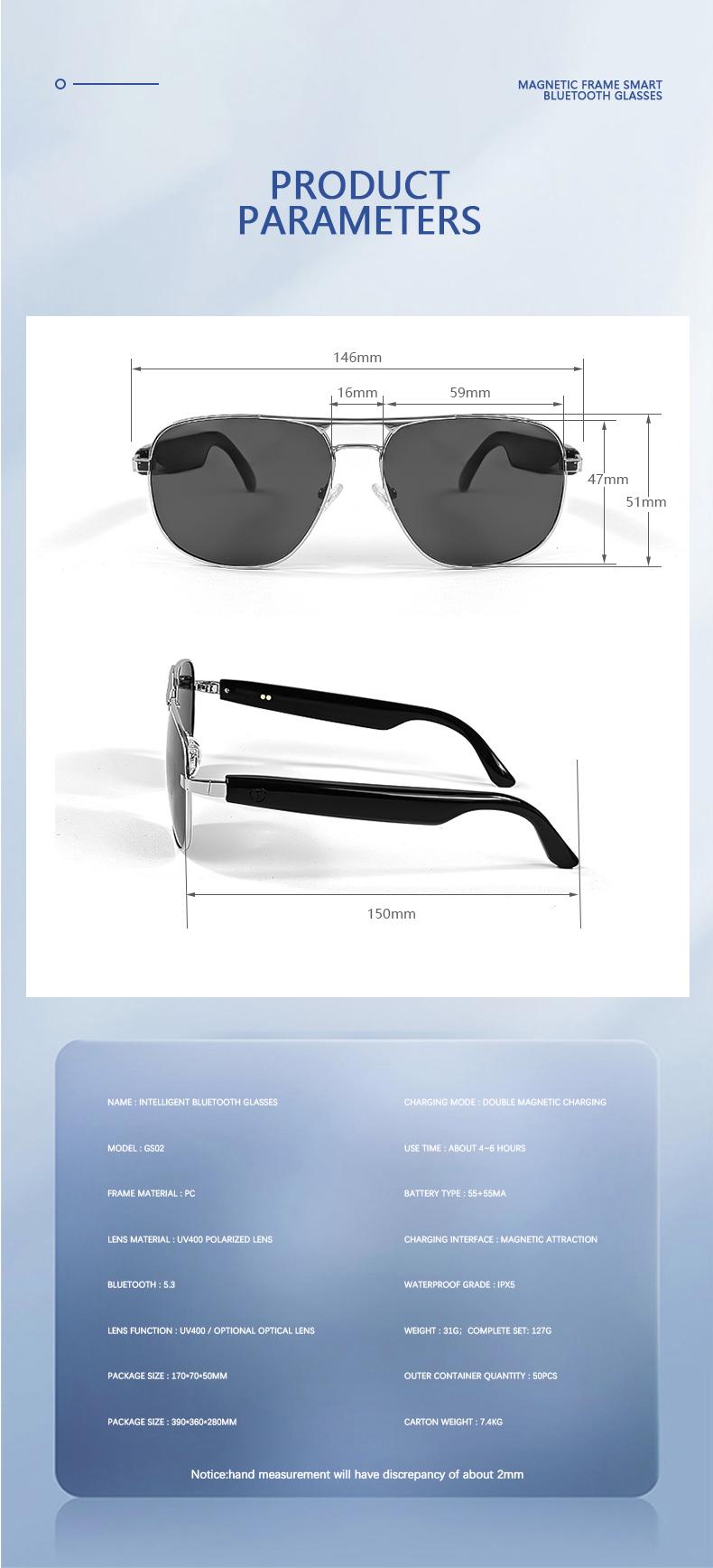 Product Introduction of G01 Smart Glasses Music Playback Bluetooth Call Remote Control Photo Life Waterproof Sunglasses Anti-blue Light Mirror Hot Sales 16