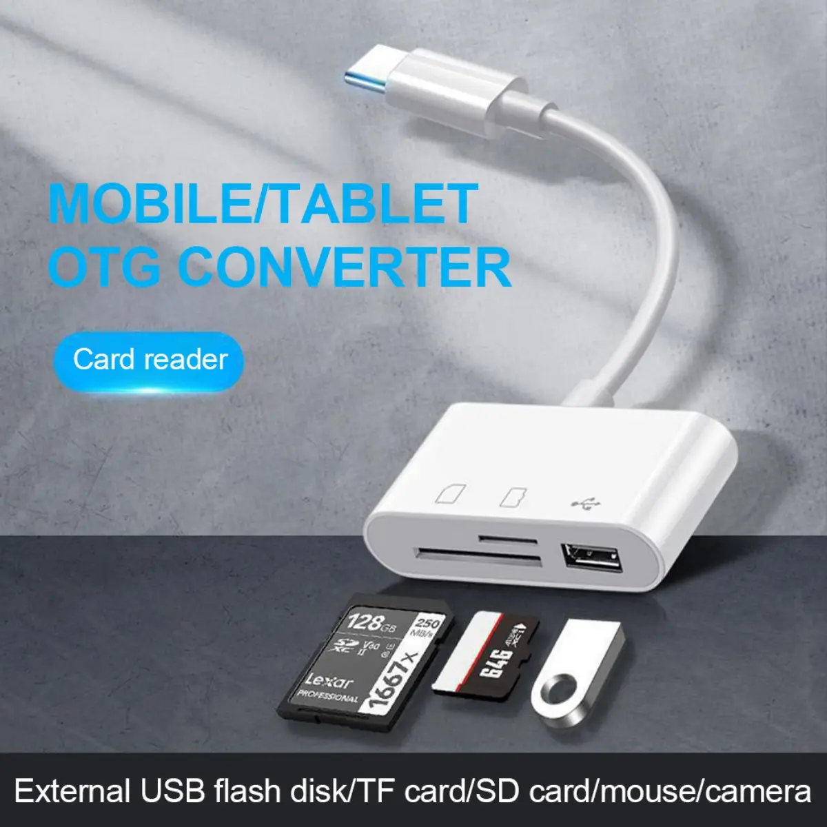 3 In 1 Type-C Adapter OTG Adapter TF SD Memory Card Reader USB Type C Hub Converter Adapter