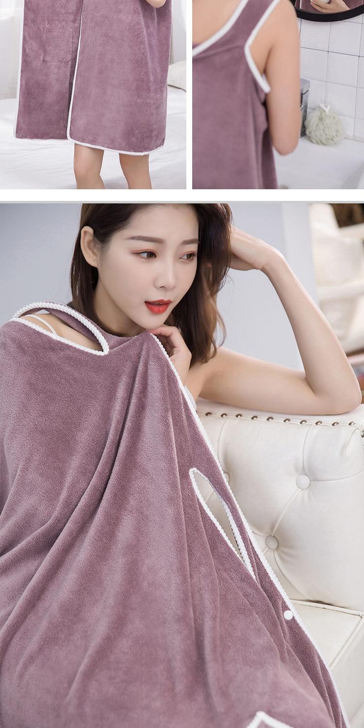 Product Introduction of Coral Fleece Bath Skirt Wholesale Ratio Pure Cotton Absorbent Thickening Bathrobe Adult Female Bathrobe Household Shower Bath Towel Class A 14