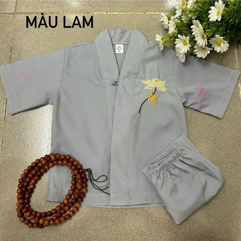 Đồ Lam Đi Chùa_ Bé Trai# _MẫuMới [Hoa Sen Thêu Ngẫn Nhiên Ạ] 3