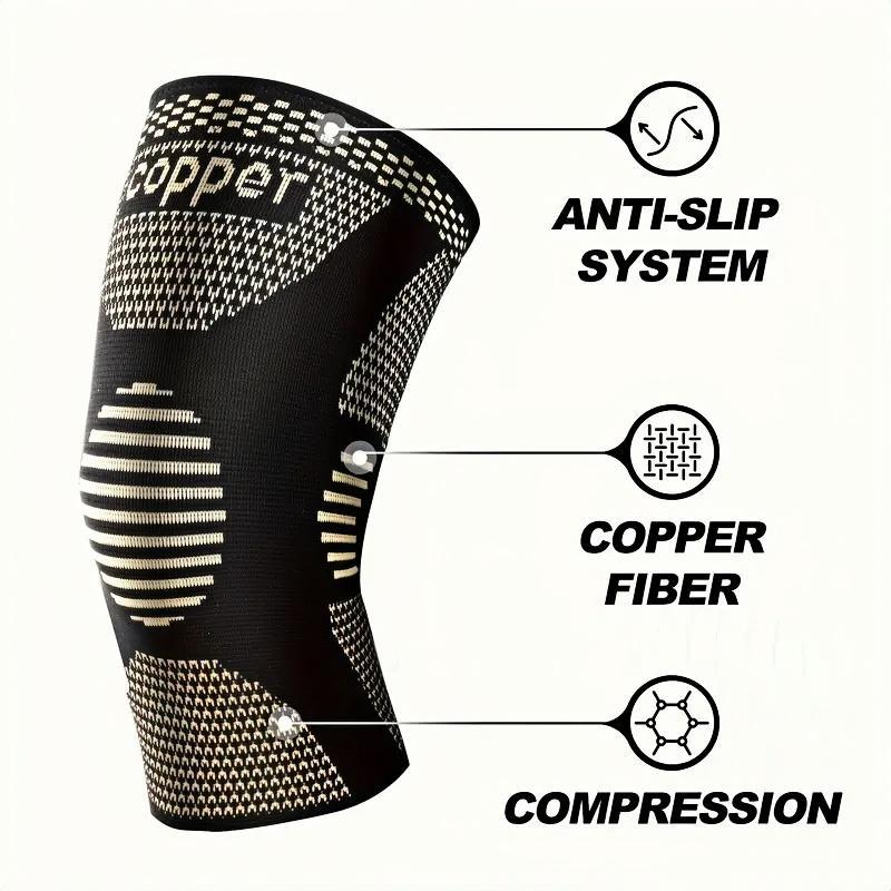 Copper Knee Pads, 1 Pair Breathable Knee Brace, Sports Knee Protector for Yoga, Lifting, Football, Basketball, Running, Gym, Workout 7