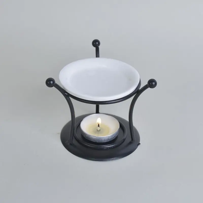 Candle Holder, 1pc Essential Oil Burner, Ceramic Tea Light Wax Candle Burner, Aroma Diffuser for Home Decor, Desktop Ornament 0