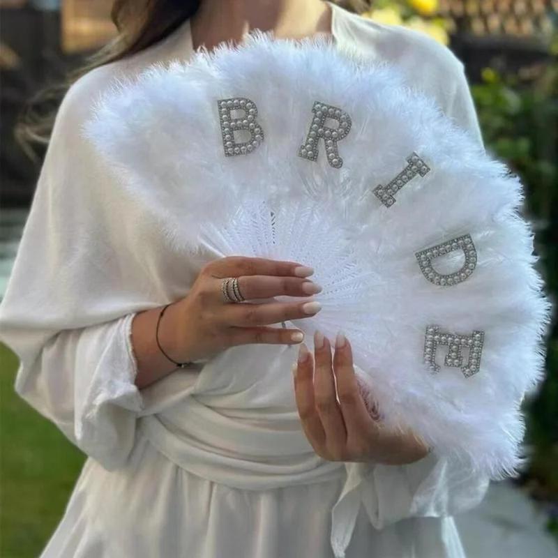 Product Introduction of Wedding Party Decoration, 1 Count Bride Feather Fan, Wedding Party Decoration Supplies, Party Gifts for Bride, Wedding Party Decoration Supplies, Masks 7